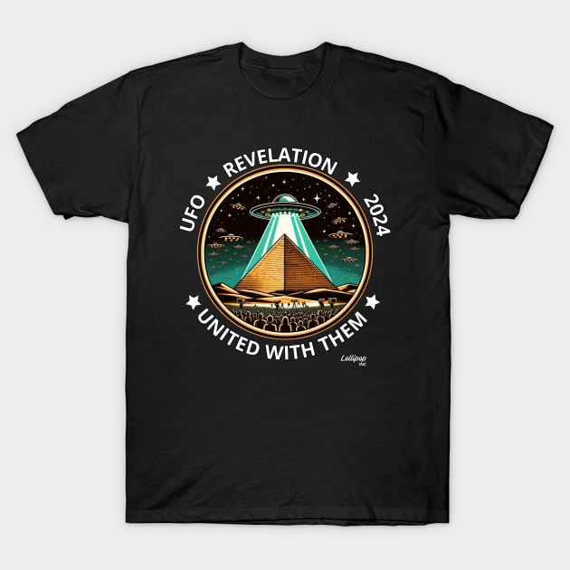 UFO/UAP Revelation: Alien Photobomb at Giza T-Shirt by LollipopINC